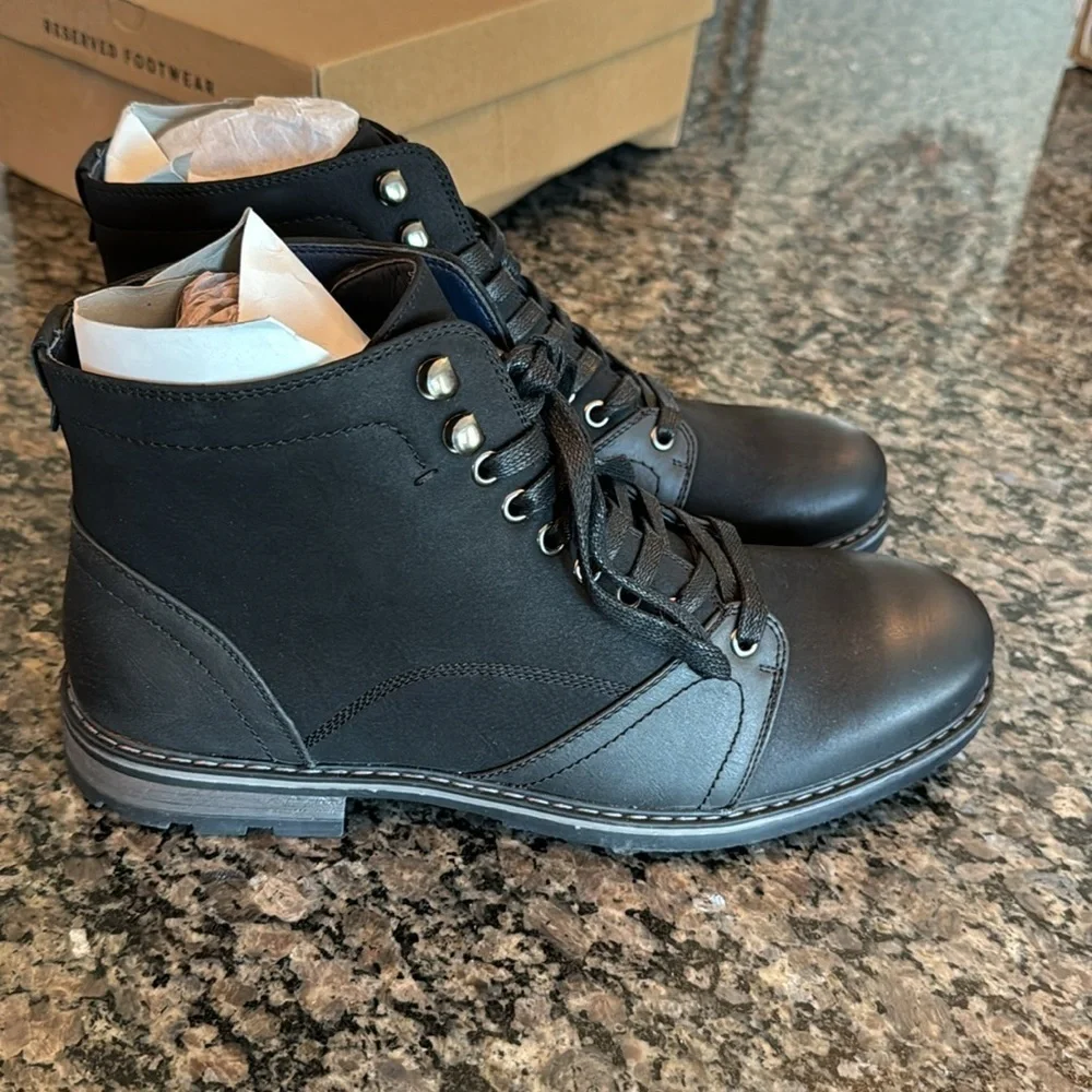 Reserved footwear black lace boot NIB 10